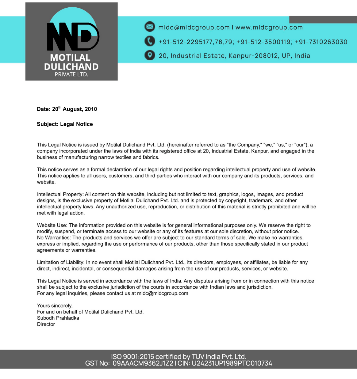 Legal Notice