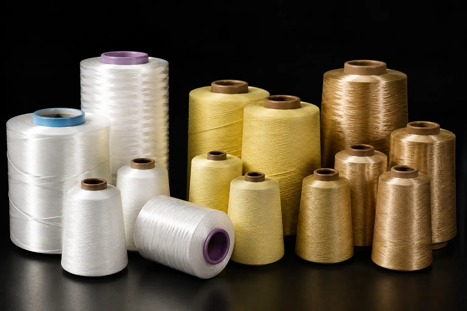 High-performance fibre yarns